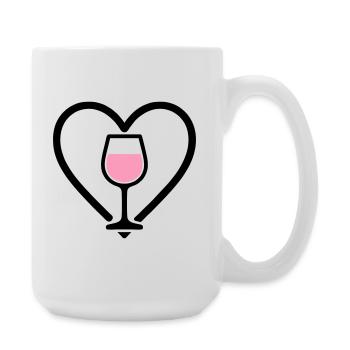 Heart + Rosé Wine – Rosé Lover - Large Mug 440 ml - white - Right