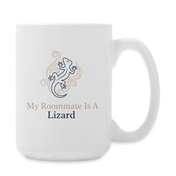 Mein Mitbewohner ist eine Echse - Große Tasse 440 ml - Weiß - Rechts
