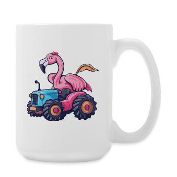 Flamingo Traktor Farmer - Große Tasse 440 ml - Weiß - Rechts