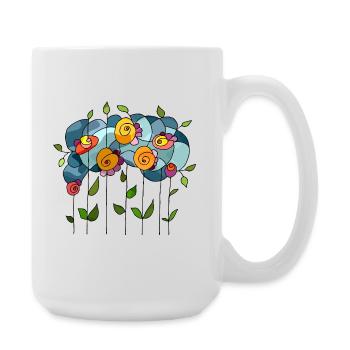 Fleur - Grande tasse 440 ml - blanc - Droite