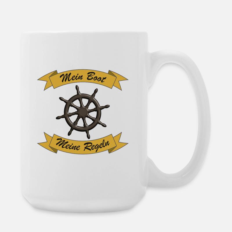 My Boat, My Rules - Skipper Fun Gift - Large Mug 440 ml - white