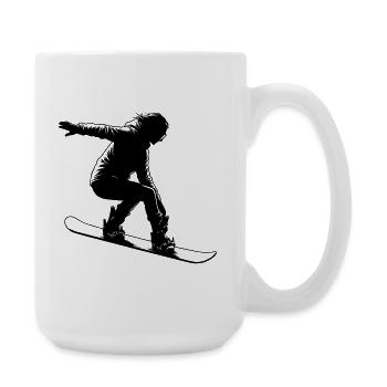 Snowboarderin mit eleganter Pose - Große Tasse 440 ml - Weiß - Rechts