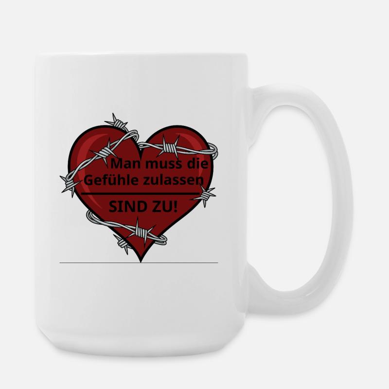 Sarcastic Heart with Barbed Wire - Large Mug 440 ml - white