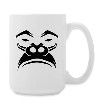 Mürrischer Gorilla – Affen Silberrücken Urwald - Große Tasse 440 ml - Weiß - Rechts