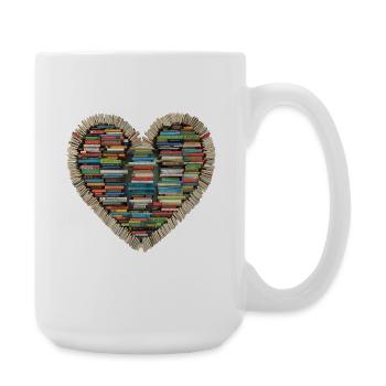 Love Books – Ein Herz aus Geschichten - Große Tasse 440 ml - Weiß - Rechts