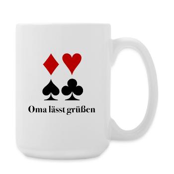 Greetings from Grandma – Skat Insider Saying - Large Mug 440 ml - white - Right