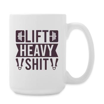 Motivation fitness Bodybuilder Charge Heavy Stuffs - Grande tasse 440 ml - blanc - Droite