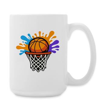 Basketball Splash Dunk Grafikdesign - Große Tasse 440 ml - Weiß - Rechts