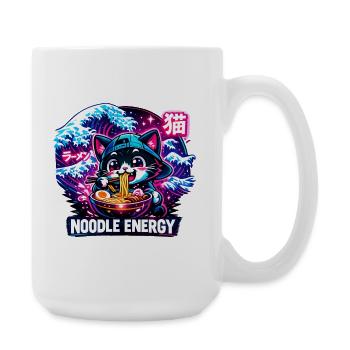 Chats Ramen Nouilles Anime japonais Manga Kawaii - Grande tasse 440 ml - blanc - Droite