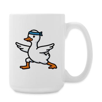 Funny Yoga Lover Goose - Large Mug 440 ml - white - Right