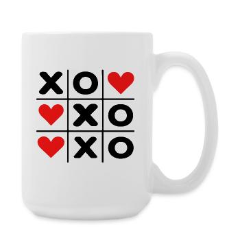 Cute Heart Pattern Love Minimal Design - Large Mug 440 ml - white - Right