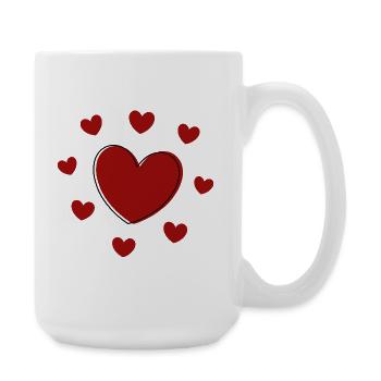 Cadeau rouge de la Saint-Valentin - Grande tasse 440 ml - blanc - Droite