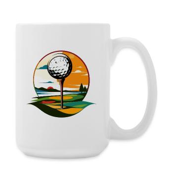 Golf Ball on Golf Course Golfer Landscape Motif - Large Mug 440 ml - white - Right