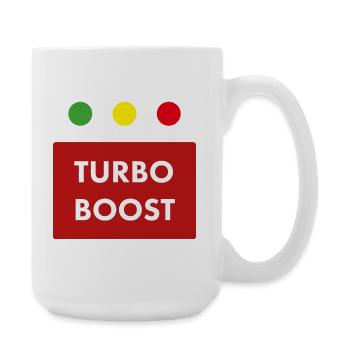 Turbo Boost Retro Text - Large Mug 440 ml - white - Right