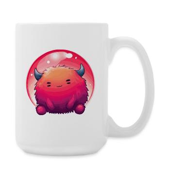Fluffiges Monstergesicht Gradient - Große Tasse 440 ml - Weiß - Rechts