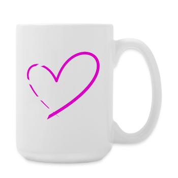 Coeurs - Grande tasse 440 ml - blanc - Droite
