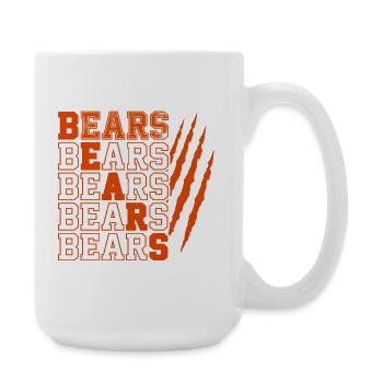 Texte d’ours avec des marques de griffes vieillies - Grande tasse 440 ml - blanc - Droite