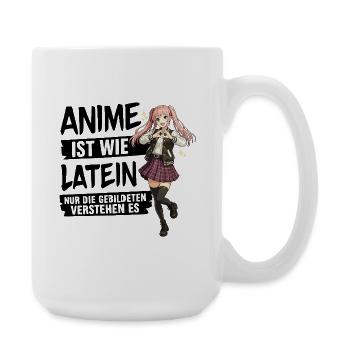 Anime Schulmädchen Herzpose - Große Tasse 440 ml - Weiß - Rechts