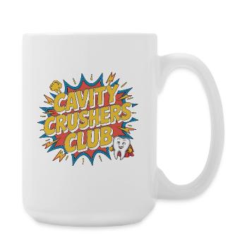 Pediatric Dentist Cavity Crushers Dental Health - Large Mug 440 ml - white - Right