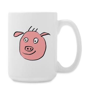 Cute pig face - Large Mug 440 ml - white - Right