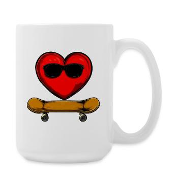 Coeur de skateur - Grande tasse 440 ml - blanc - Droite