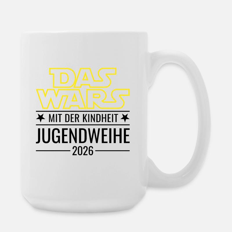 Jugendweihe 2026 Das wars mit der Kindheit - Große Tasse 440 ml - Weiß