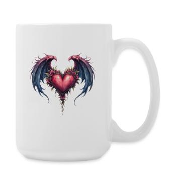 Floral winged heart - Large Mug 440 ml - white - Right