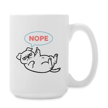 Pug Dog Comic Colorful Outline - Large Mug 440 ml - white - Right
