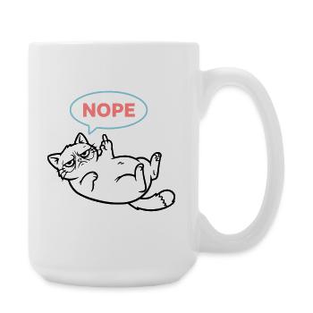 Chat Nope Bulle de Dialogue Colorée - Grande tasse 440 ml - blanc - Droite