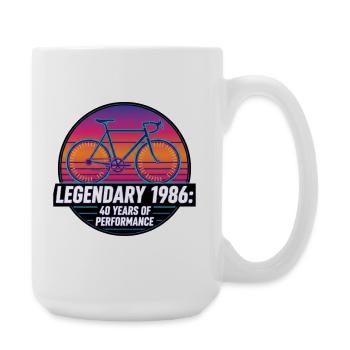 Légendaire vélo de route vintage de 1986 40e anniversaire - Grande tasse 440 ml - blanc - Droite