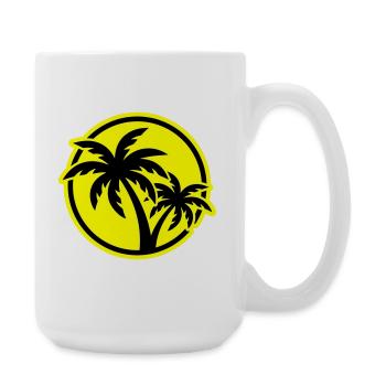 Palm Tree Symbol Beach - Large Mug 440 ml - white - Right