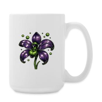 Purple Orchid Flower Botany - Large Mug 440 ml - white - Right