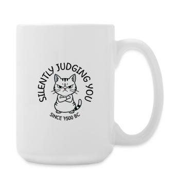Juge félin depuis 7500 av. J.-C. - Grande tasse 440 ml - blanc - Droite