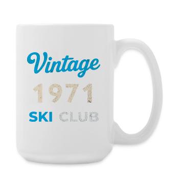 Vintage 1971 – Ski Club Retro Birth Year Gift - Large Mug 440 ml - white - Right
