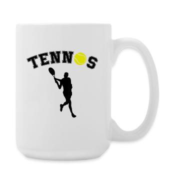 Tennisball Nacht-Silhouette - Große Tasse 440 ml - Weiß - Rechts