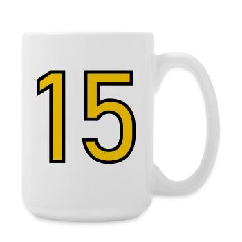 15. 15 ANS. 15e ANNIVERSAIRE. ANNIVERSAIRE 15 ANS. - Grande tasse 440 ml - blanc - Droite