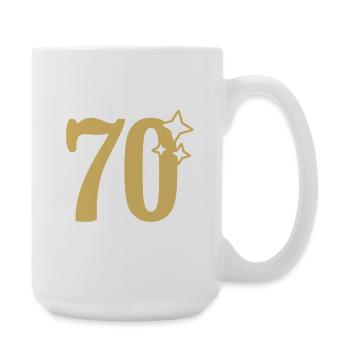 70th Birthday 70th Anniversary Gold Star - Large Mug 440 ml - white - Right