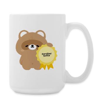 Zertifizierter Softie Beaver - Große Tasse 440 ml - Weiß - Rechts