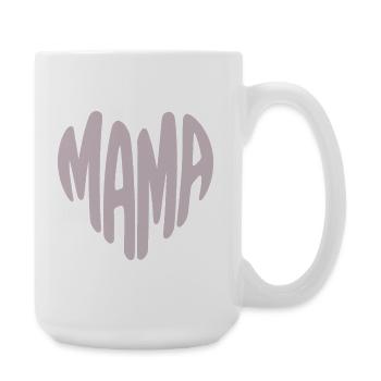 Mom Heart Typography - Large Mug 440 ml - white - Right