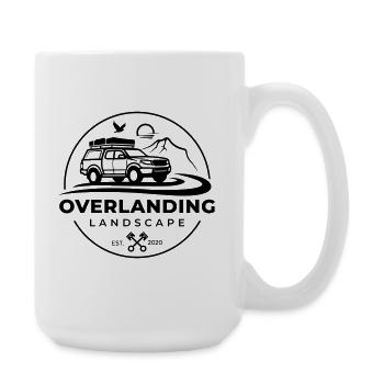 Overlanding Landscape Rund Schwarz - Große Tasse 440 ml - Weiß - Rechts