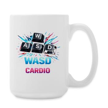 Funny Gaming Keyboard WASD My Cardio Gamer - Large Mug 440 ml - white - Right