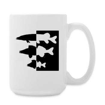 Perchoir brochet et zander - Grande tasse 440 ml - blanc - Droite