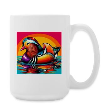 Mandarin duck - Large Mug 440 ml - white - Right