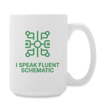 I speak fluent circuit diagram technology - Large Mug 440 ml - white - Right