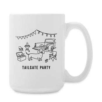 tailgate party dackel - Große Tasse 440 ml - Weiß - Rechts
