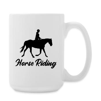 reiterin_horse_riding - Large Mug 440 ml - white - Right