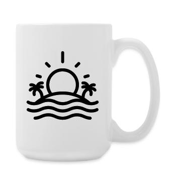 Sun beach - Large Mug 440 ml - white - Right