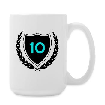Neon Ten Numeral Print - Large Mug 440 ml - white - Right