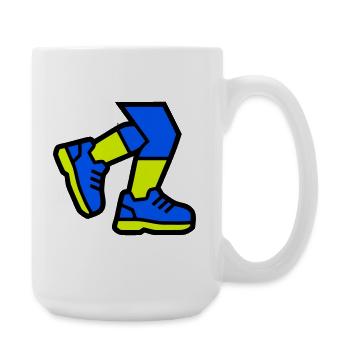 Dynamische Läufer Beine Joggen - Große Tasse 440 ml - Weiß - Rechts