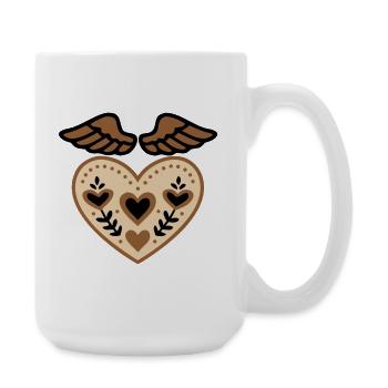 Heart Wings Guardian Angel Tattoo - Large Mug 440 ml - white - Right